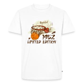 1952 Édition Limitée Basketball Anniversaire 1952 - T-shirt Premium bio Homme - blanc - Devant - Nico (187cm)