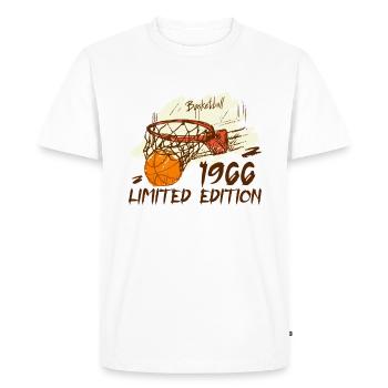 1966 Édition Limitée Basket-ball Anniversaire 1966 - T-shirt Premium bio Homme - blanc - Devant - Nico (187cm)