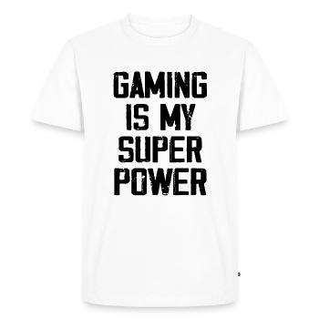 Gaming Is My Super Power - Funny - T-shirt Premium bio Homme - blanc - Devant - Nico (187cm)