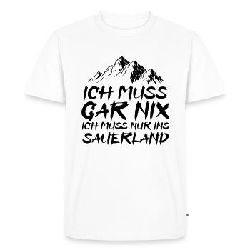 Sauerland Nordrhein-Westfalen Sauerländer Geschenk - T-shirt Premium bio Homme - blanc - Devant - Nico (187cm)