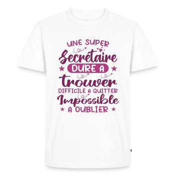 Une super Secrétaire - Cadeau Meilleure Secrétaire - T-shirt Premium bio Homme - blanc - Devant - Nico (187cm)