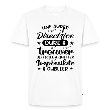 Une Super Directrice - Cadeau Directrice - T-shirt Premium bio Homme - blanc - Devant - Nico (187cm)