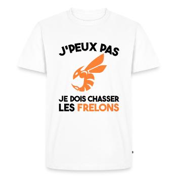 Chasseur De Frelons Insecte J'peux Pas Humour - T-shirt Premium bio Homme - blanc - Devant - Nico (187cm)