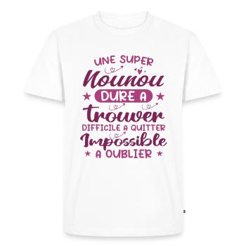 Une Super Nounou - Nounou Adorable - T-shirt Premium bio Homme - blanc - Devant - Nico (187cm)