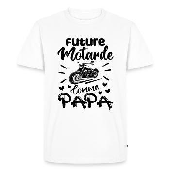 Future Motarde Comme Papa - T-shirt Premium bio Homme - blanc - Devant - Nico (187cm)