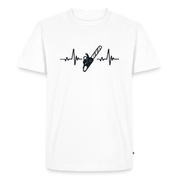 Tronçonneuse Heartbeat Lumberjack Bûcheron - T-shirt Premium bio Homme - blanc - Devant - Nico (187cm)