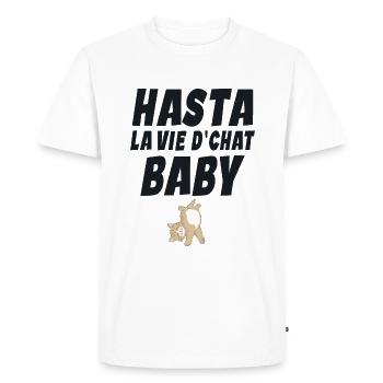 Chat - Amoureux des Chats - Chat Humour - T-shirt Premium bio Homme - blanc - Devant - Nico (187cm)