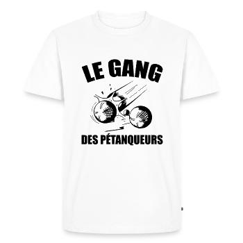 Pétanque - Bouliste - Fan de Pétanque - T-shirt Premium bio Homme - blanc - Devant - Nico (187cm)