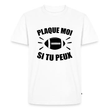 Rugby - Rugby Sport - Rugby Humour - T-shirt Premium bio Homme - blanc - Devant - Nico (187cm)