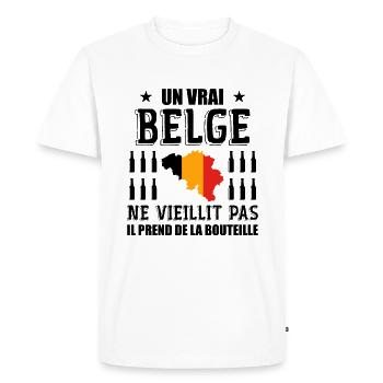 Belgique - Belgique Humour - Je Suis Belge - T-shirt Premium bio Homme - blanc - Devant - Nico (187cm)