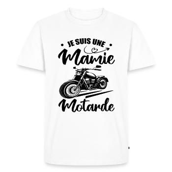 Mamie Motarde Mamou Humour - T-shirt Premium bio Homme - blanc - Devant - Nico (187cm)