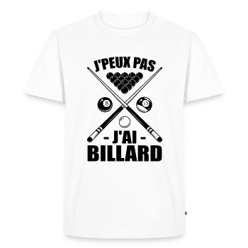 Je Peux Pas J'ai Billard - T-shirt Premium bio Homme - blanc - Devant - Nico (187cm)