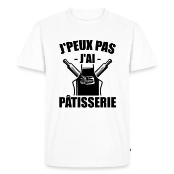 Pâtisserie, Pâtissier, Meilleur Pâtissier - T-shirt Premium bio Homme - blanc - Devant - Nico (187cm)