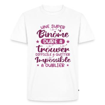 Super Binôme - Fête des mères - T-shirt Premium bio Homme - blanc - Devant - Nico (187cm)