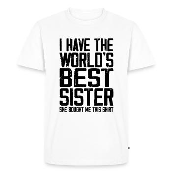 I Have The World's Best Sister Funny For Siblings - T-shirt Premium bio Homme - blanc - Devant - Nico (187cm)