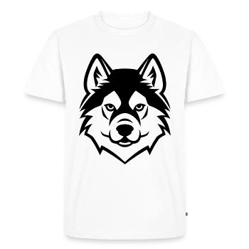 Tête de chien Akita - T-shirt Premium bio Homme - blanc - Devant - Nico (187cm)