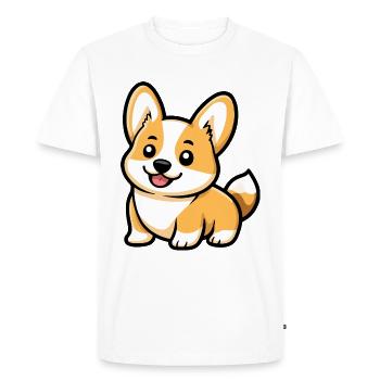 Corgi chien bande dessinée bébé - T-shirt Premium bio Homme - blanc - Devant - Nico (187cm)
