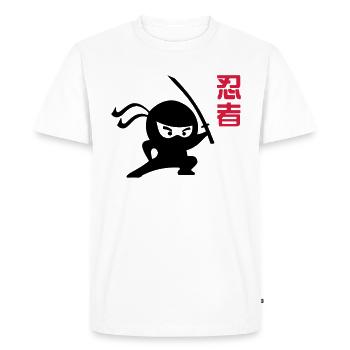 Dessin animé japonais ninja samurai - T-shirt Premium bio Homme - blanc - Devant - Nico (187cm)