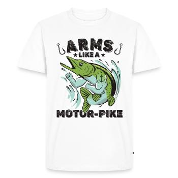 Moteur Pike Strong - T-shirt Premium bio Homme - blanc - Devant - Nico (187cm)