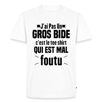 J'ai Pas Un Gros Bide Humour Cadeau - T-shirt Premium bio Homme - blanc - Devant - Nico (187cm)