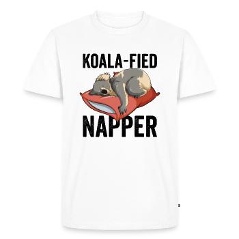 Koala fied Napper - Men's Premium Organic T-Shirt - white - Front - Nico (187cm)