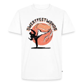 Sweatfeetwondo - Men's Premium Organic T-Shirt - white - Front - Nico (187cm)