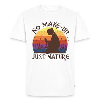 Pas de maquillage, juste la nature - T-shirt Premium bio Homme - blanc - Devant - Nico (187cm)