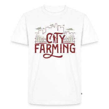 Agriculteur de la ville - T-shirt Premium bio Homme - blanc - Devant - Nico (187cm)