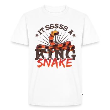 It'sssss a King Snake - Men's Premium Organic T-Shirt - white - Front - Nico (187cm)
