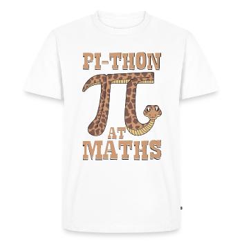 Pi-thon at maths - Men's Premium Organic T-Shirt - white - Front - Nico (187cm)