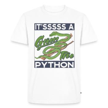 c’est un python arborescent vert - T-shirt Premium bio Homme - blanc - Devant - Nico (187cm)
