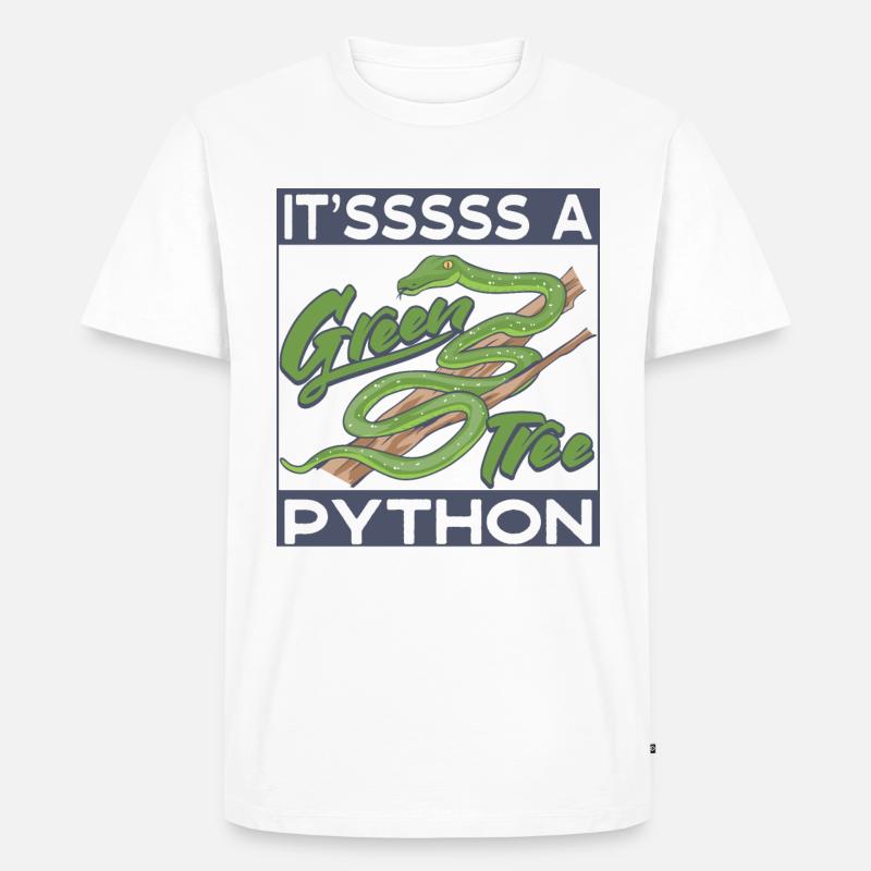 Es ist eine grüne Baumpython - Männer Premium Bio T-Shirt - Weiß