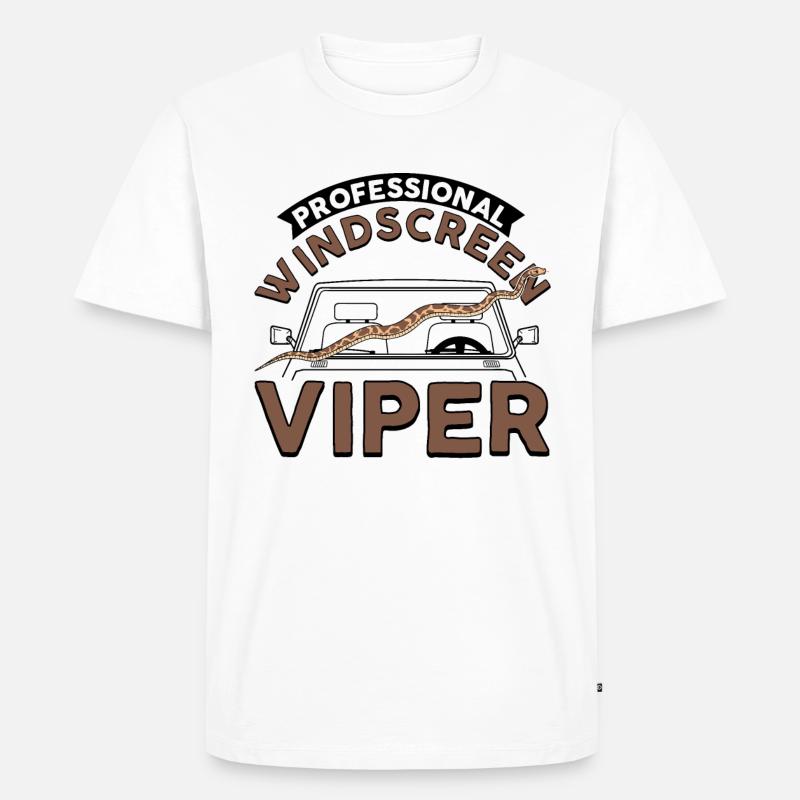 Professionelle Windschutzscheiben-Viper - Männer Premium Bio T-Shirt - Weiß