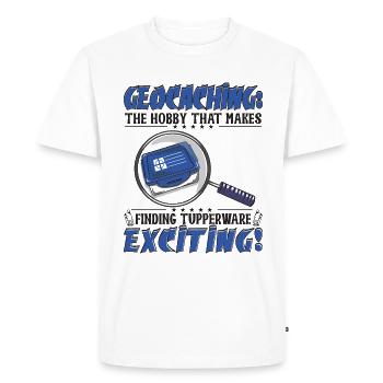 The hobby that makes finding Tupperware exciting! - Men's Premium Organic T-Shirt - white - Front - Nico (187cm)