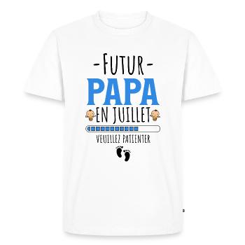 futur papa cadeau papa naissance - T-shirt Premium bio Homme - blanc - Devant - Nico (187cm)