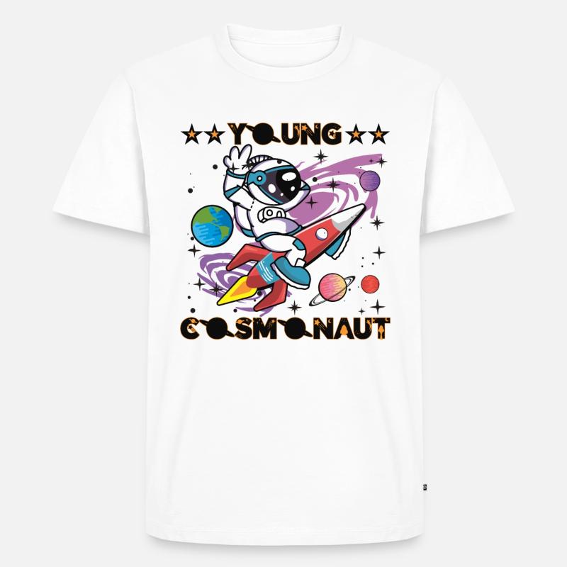 Junger Kosmonaut - Männer Premium Bio T-Shirt - Weiß