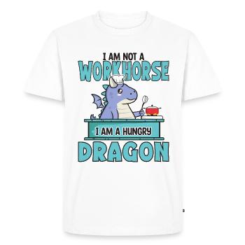 I am not a workhorse a hungry Dragon - Men's Premium Organic T-Shirt - white - Front - Nico (187cm)