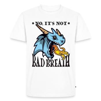 Non, ce n’est pas de la mauvaise haleine - T-shirt Premium bio Homme - blanc - Devant - Nico (187cm)