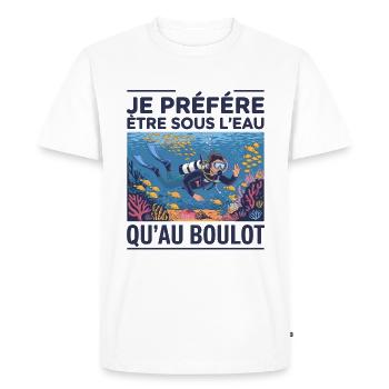 Drôle Plongée Sous-Marine Humour Plongeur Marin - T-shirt Premium bio Homme - blanc - Devant - Nico (187cm)