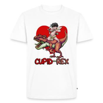 Armure de Cupidon T Rex coeur Saint-Valentin Cupid Rex - T-shirt Premium bio Homme - blanc - Devant - Nico (187cm)