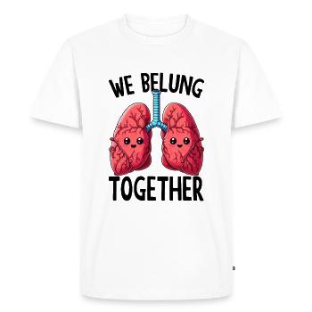 Nous avons fait un jeu de mots ensemble - T-shirt Premium bio Homme - blanc - Devant - Nico (187cm)