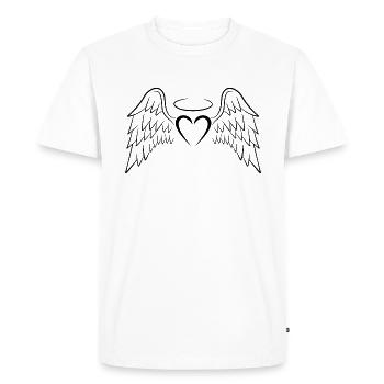 Coeur aile d'ange noir - T-shirt Premium bio Homme - blanc - Devant - Nico (187cm)