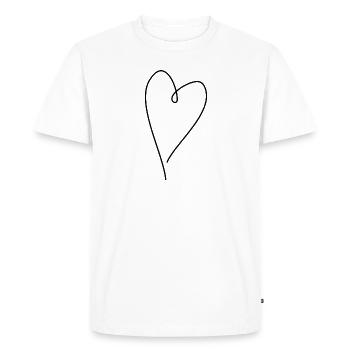 Coeur noir - T-shirt Premium bio Homme - blanc - Devant - Nico (187cm)