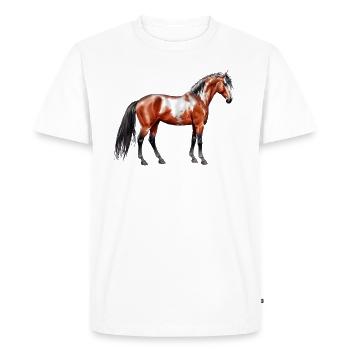 de pluie - Cheval, debout - T-shirt Premium bio Homme - blanc - Devant - Nico (187cm)