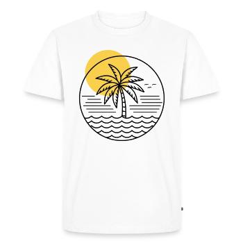 Palm Tree Circle - Men's Premium Organic T-Shirt - white - Front - Nico (187cm)