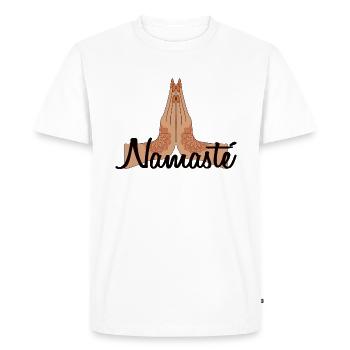 Namaste Henné Bouddhisme Bouddhisme Zen Yoga Chakra - T-shirt Premium bio Homme - blanc - Devant - Nico (187cm)