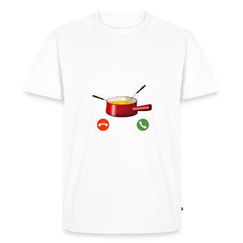 LA RACLETTE M'APPELLE IL FAUT QUE J'Y AILLE HUMOUR - T-shirt Premium bio Homme - blanc - Devant - Nico (187cm)