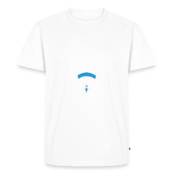 J'PEUX PAS J'AI PARACHUTE - CHUTE LIBRE - T-shirt Premium bio Homme - blanc - Devant - Nico (187cm)