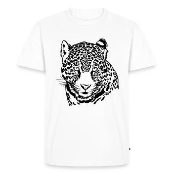 Jaguar Face Graphique Cool Big Cat Wild Animal Lover - T-shirt Premium bio Homme - blanc - Devant - Nico (187cm)