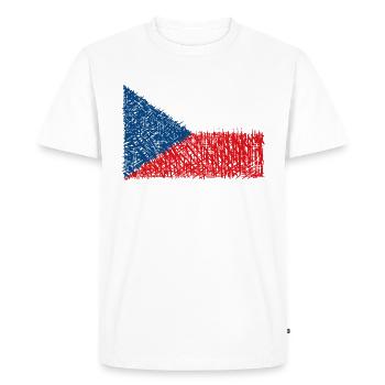Drapeau de la République tchèque - T-shirt Premium bio Homme - blanc - Devant - Nico (187cm)